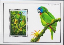 Dominica 1993 pappagalli amazzoni collo rosso uccellini natura fauna selvatica m/s MNH