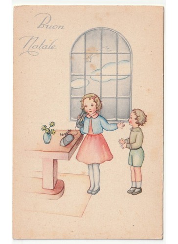 Bambini telefono cartolina - bambini,