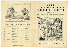 1942 BRESCIA Compagnia delle arti Anton Giulio BRAGAGLIA Programma Stagione VI