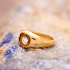 Anello uomo diamante - , placcato