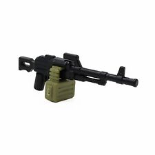 BrickArms PKM con lattina di munizioni per minifigure -Soldato militare -NUOVO- Nero