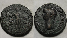 Rara moneta romana antica originale AE come Claudio Cesare 41-54 d.C. Libertas pileus