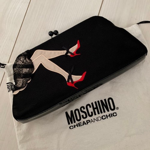 Moschino pochette nera rossa - pochette,