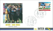 BUSTA FILATELICA 1996 INTER GAK GRAZ COPPA UEFA