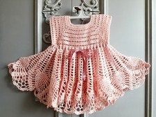 abito per bambina in cotone fatto a mano al uncinetto dai 3 a 5 anni 