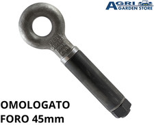 Occhione Girevole Omologato Foro da 45mm Portata 6 Ton per Rimorchi Agricoli