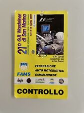 Pass Biglietto 21° GP San Marino Imola 2001. Formula 1. F1. Circolare Sabato