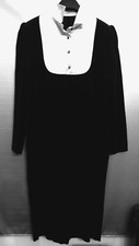 Abito elegante Vintage velluto Duca Visconti di Modrone nero davantino in raso