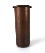 Vaso Rame Portafiori Cimitero Loculo Alto 18cm Forma Affusolata Vintage D'epoca