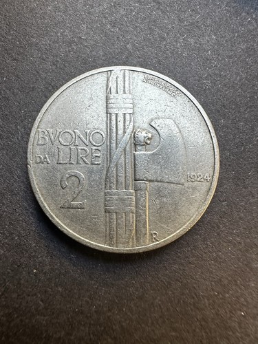 Moneta lire buono 1924 - 2,