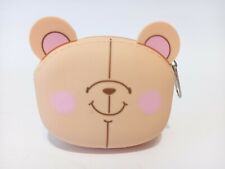 Portamonete in silicone con faccia di orsetto dimensione 10 x 9 cm