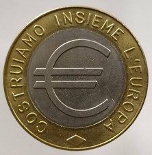 GETTONE MONETA COSTRUIAMO INSIEME L'EUROPA DALLA LIRA ALL'EURO