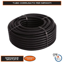 TUBO CORRUGATO FLESSIBILE NERO PER IMPIANTI ELETTRICI MATASSA DA 10/25/50/100 MT