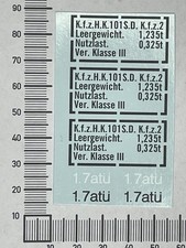 Decalcomanie classe di carico