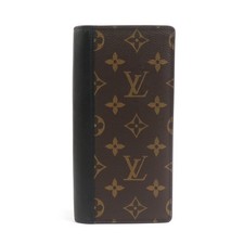 Portafoglio lungo bifold originale LOUIS VUITTON Monogram Macassar Brazza...