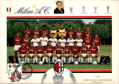 Cartolina milan squadra - cartolina, a.c.