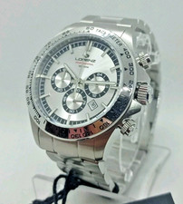 OROLOGIO UOMO LORENZ CRONOGRAFO TACHIMETRICO ACCIAIO DATA CASSA 40mm, ARGENTATO