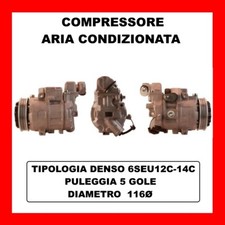 COMPRESSORE ARIA CONDIZIONATA MERCEDES CLASSE A 140 DAL 1997 KW60 CV82 M166.940
