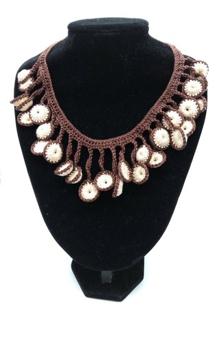 Collana uncinetto girocollo - uncinetto,