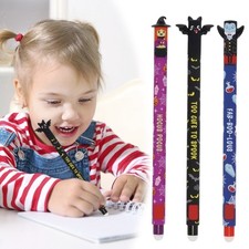 Set 3 Penna Gel Halloween con Inchiostro Cancellabile Mazza Strega 5ml per Halloween 5ml