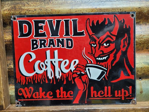 Insegna porcellana caffè - insegna,