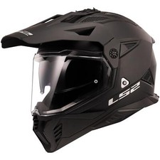 Casco Moto LS2 MX702 Pioneer II Plain Adventure Doppio Sport Off Road Nero