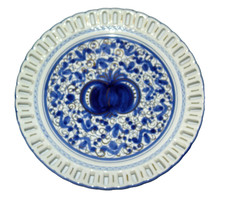 PIATTO arte decorativo CERAMICA di FAENZA dipinto a mano  cm 25