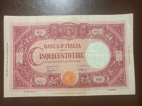 Banconota 500 lire 10 - banconota, 8/10/43