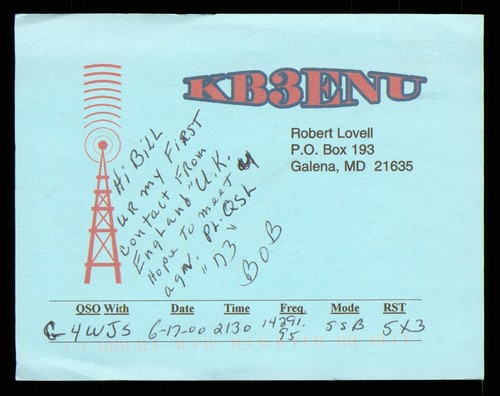 Qsl card radio - x, usa