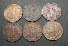 Serie completa 5 centesimi  donna su prora  dal 1908  RARA al  1918 , 6  MONETE