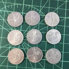 Lotto di 9 monete 1 lira