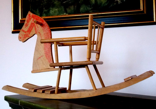 Antica sedia dondolo - sedia, cavallo