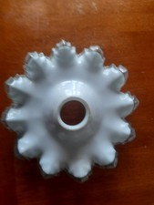 Antico Lampadario  in vetro Opalina  Paralume per Lampada plissettato