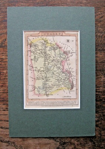 Mappa antica 1814 surrey - mappa,