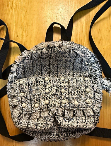 Zaino zara nero bianco tweed - zaino,