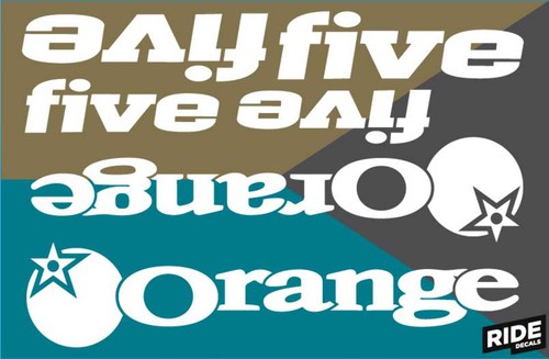 Orange five frame decal - orange, kit