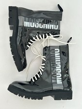 Moschino - scarpe stivaletti corti in pelle verniciata, taglia 41, nuovi