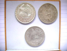 EGITTO 3 monete  1 POUND 1968/1964/1970 - SILVER 70 grammi totali
