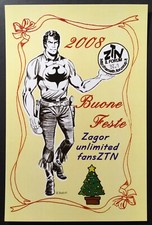 Zagor rara cartolina Buone Feste 2008 Unlimited Fans ZTN Il Forum N.1 Zenith