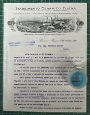 Rarissima Lettera Stabilimento Ceramico ELLENA-PONZANO MAGRA (La Spezia) 1920