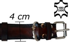 COLLARE CANE PER CANE  IN CUOIO TAGLIA GRANDE LARGO + GUINZAGLIO IN CUOIO 