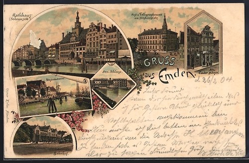 Litografia emden municipio - emden,,
