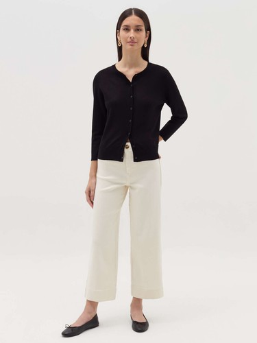 Cardigan donna girocollo con