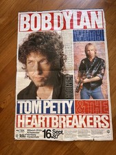 BOB DYLAN TOM PETTY FOLDED 1987 TOUR POSTER  CM 84x59  Nurnberg 16.9.87