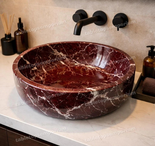 Lavabo tondo rosso levanto - lavabo,