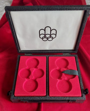 VALIGETTA PORTA MONETE IN SIMILPELLE NERA CON 8 VASSOI per 8 SERIE