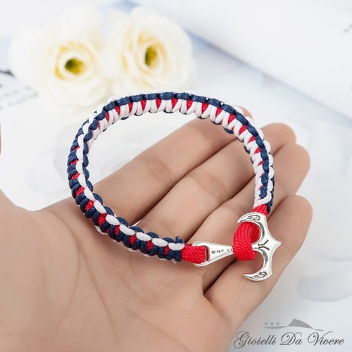 Bracciale ancora corda nautico - bracciale,