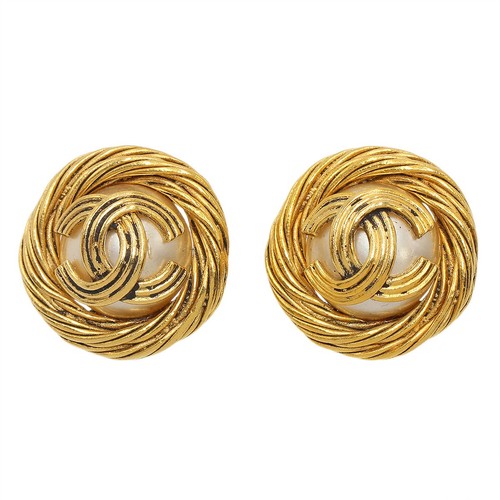 Chanel orecchini tondi clip - chanel,