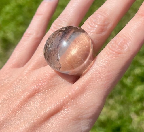 Anello grosso sfera quarzo - anello,