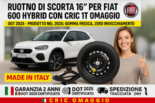 Ruotino di scorta 16" per Fiat 600 Hybrid con cric 1T OMAGGIO dot 2024 125/85r16